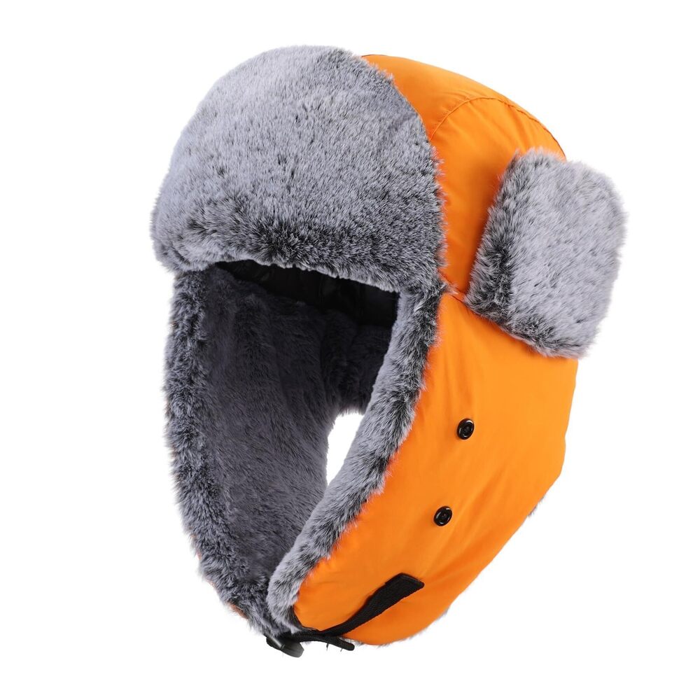 9541 Trapper Hat with Face Mask Faux Fur Trooper Trapper Hat Winter Ushanka - Picture 2 of 9
